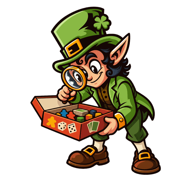 El duende buscando un juego dentro de una caja